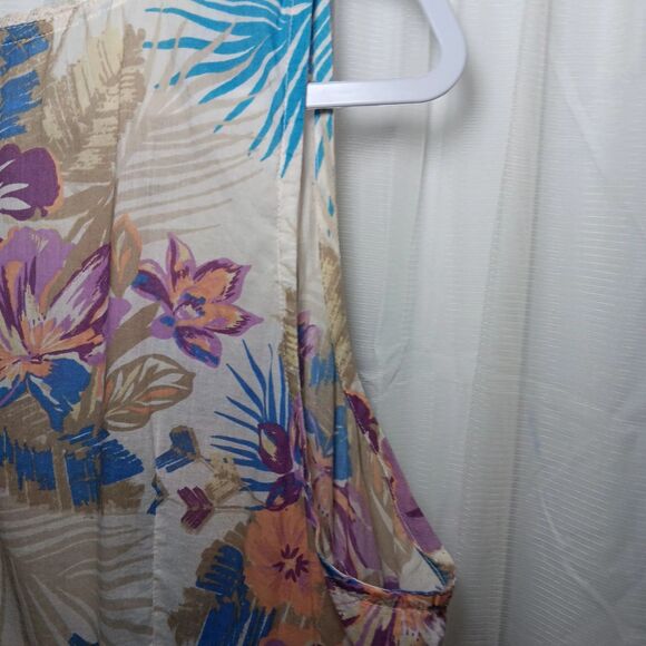 Nine West Vintage America Jeans Sleeveless Blouse SZ M Pearl Snap Buttons Floral - Picture 7 of 11